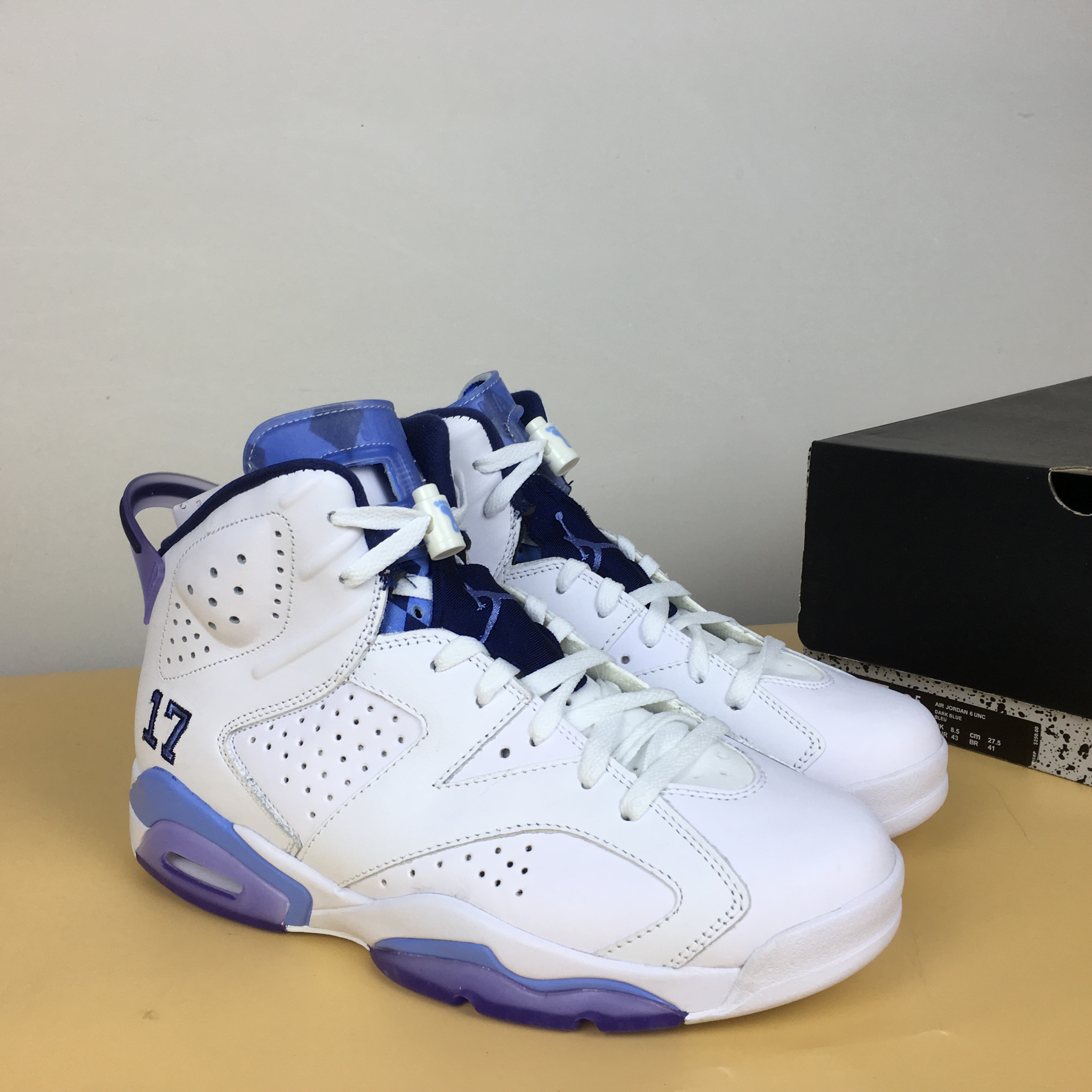 Air Jordan 6 UNC PE White Light Purple Shoes